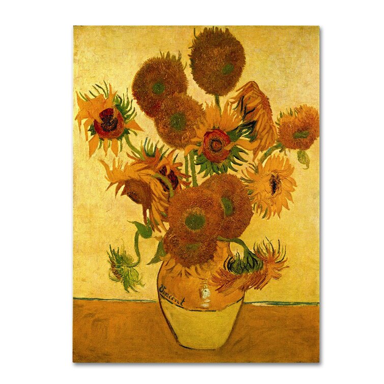 Vault W Artwork Vase with Sunflowers by Vincent Van Gogh